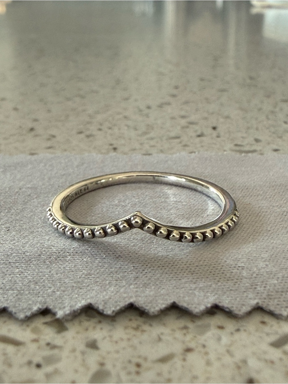 Pandora Beaded Wishbone Ring